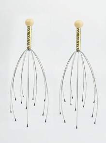 1/2 piezas Masajeador de cabeza de 12 dedos, masajeador de cuero cabelludo, rascador de masaje de cuero cabelludo, estimulación del cabello y alivio del estrés corporal, cabello, herramientas para el cabello, cuidado del cabello, escuela, vuelta al colegio, viaje, artículos esenciales de viaje, artículos esenciales para el hogar, spa, herramienta de masaje, masaje, masajeador, spa - Multicolor - Ver 2