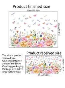 1pc Window Stickers Colorful Plants Flowers Butterfly Stickers Waterproof Dustproof PVC Stickers Material Removable Wear-Resistant Self-Adhesive Easy-To-Tear Stickers Suitable For Window Decoration Glass Stickers Window Stickers Home Decor Wall Stickers Home Decor Make Your Life Brand New Holiday Decoration Stickers Birthday Graduation Gifts Room Decor Wall Decor
