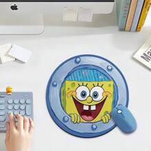 SPONGEBOB Alfombrilla de ratón con diseño de Bob Esponja para juegos eSports, universal para escritorio y computadora portátil, de goma negra, pequeña y antideslizante para la oficina