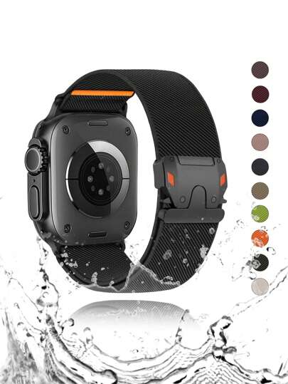 Splash-Proof Elastic Bracelets/Bands Compatible With Apple Watch Ultra/2 Strap For Dial 49 Mm 46 Mm 40 Mm 44 Mm 45 Mm 41 Mm 42 Mm 38 Mm, Nylon Fabric Strap Parachute Closure Sport Strap Compatible With Apple Watch 10 Watch 9 8 7 6 5 4 3 SE/2
