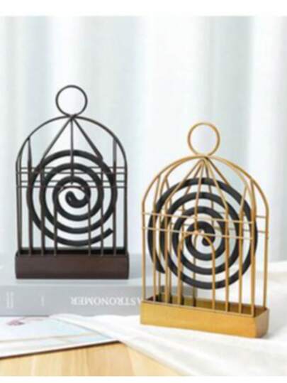 1 peça de bandeja de bobina de mosquito simples à prova de fogo e escaldante, suporte de aromaterapia para coleta de cinzas, suporte de bobina de mosquito de ferro criativo