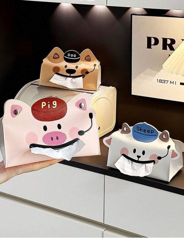 1 Stück kreative Cartoon Taschentuchbox - süße Schwein, Hund & Schaf Form, multifunktionaler Papierhalter für Wohnzimmer, Schlafzimmer & Esszimmertisch Aufbewahrung