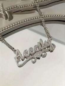 1 pieza Collar con nombre personalizado de acero inoxidable - Colgante grabado mate - Multicolor - Ver 7