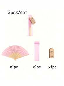 3/15/30pcs/Set, Pink Wood Folding Fan With Gift Bag Thank You Card Set, Thank You Cards, Bridal Bamboo Handheld Folding Fan, Single Party Wedding Bride Shower Decorations, Bridesmaid Bamboo Handheld Folding Fans, Single Party Photo Props,Bridesmaids Gifts And Wedding Decorations, Perfect Wedding Gifts, Wedding Decoration, Very Suitable For Parties And Events, Perfect Summer Accessories, Women's Folding Fan