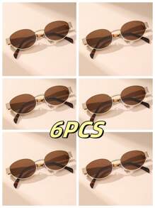1 Juego/2 Juegos/3 Juegos/4 Juegos/6 Juegos Gafas de marco ovalado superligero y oversize, versátiles y de moda, adecuadas para mujeres, marco grande adelgazante para ir de fiesta, para combinar con la vida diaria y como accesorio de viaje al aire libre, de estilo vintage ovalado imprescindibles para el verano, como atuendo para salir, de vuelta al colegio