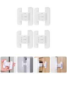 2/4/6 قطعة قفل باب عالمي بدون ثقب، قفل خزانة آمن للأطفال، قفل ثلاجة، قفل لاصق ذاتي للأدراج والخزائن والثلاجات