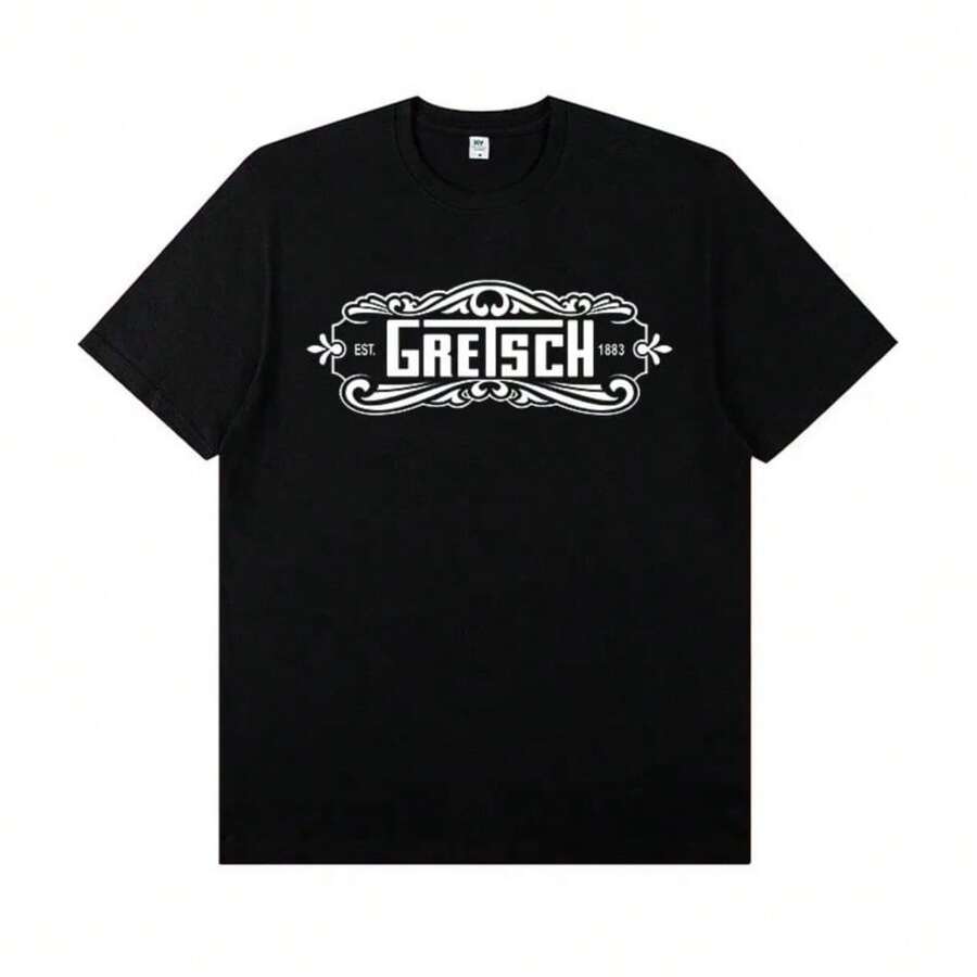 Gretsch Electric Guitar Instrument Peripheral T-Shirt Short Sleeve Cotton Rock Band Lead Singer Practice Costume Casual T-Shirt - màu đen - Xem 1