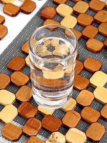 1/2pcs Rectangular Trivet Mat, Natural Wooden Coasters For Hot Dishes, Pots, Pans, Bowls In Kitchen, Insulation Pad & Placemat - Multicolor - View 4