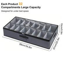 Under Bed Shoe Storage Organiser For 32 Pairs – Clear Foldable Shoe Boxes Set Of 2, Non-Slip  Bottom & Reinforced Handles - 2 Pack - View 2