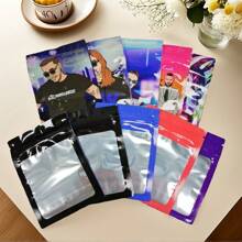 100-Pack Gorilla Design Reusable Aluminum Foil Mylar Ziplock Bags,2.36x3.15 Inch,Smell-Proof,Resealable Zip Lock Bags,Self Sealing Aluminum Foil Pouch With Clear Window,Edible Plastic Packaging Pouches,Back To School,School Supplies