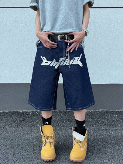 Jeans décontractés à jambe droite GlobeSwift pour hommes, style européen et américain, avec imprimé lettrage, marque streetwear