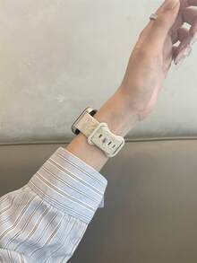 1 pieza Correa de reloj de silicona con estampado de rosa para mujer, compatible con Huawei Watch Fit 1/Fit 2/Fit 3/Fit 4/Fit 4 Pro - color de la luz de las estrellas - Ver 3