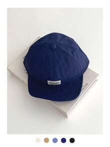 1pc Soft Top Triangle Logo 5-Panel Quick-Dry Baseball Cap, Minimalist Casual Versatile Adjustable Snapback Hat With Stitched Mountain Peak & Letter, Spring/Summer Lightweight Sun Protection Outdoor Sports Cap,Beach,Holiday - Flat Eaves Quick Drying - View 55