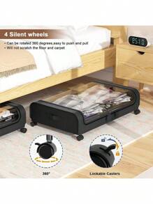 Under Bed Storage Container Rolling Clothes Organizer Drawer With Wheels
