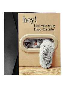 1 张独特的猫咪生日贺卡，送给家人和朋友的最佳礼物，带信封的生日快乐贺卡，不寻常的东西，可爱的美学物品