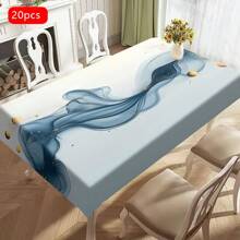 1 pieza Mantel de poliéster, diseño de patrón de pintura de nubes fluidas en color negro y dorado, mantel gris - perfecto para el hogar, la cocina, el restaurante, la fiesta, el festival, el regalo, la boda, la decoración de interiores y exteriores