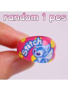 Disney Anillo de Dibujo Animado de Stitch de Disney - Regalo de Joyería Adorable de Alien para Niños y Fans, Regalo para Volver a la Escuela, Accesorio de Moda Temático