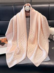 1pc Women Simple Geometric Print Shiny Scarf, Elegant Shawl/Hijab/Head Wrap For All Season Sun Protection