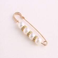 2 pièces/5 pièces Épingles de sûreté décorées de perles fausses, attache-ceinture à perles pour pantalon/robe, pour ajuster la taille, prévenir le relâchement, épingle de poitrine boucle de taille