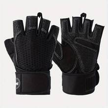 1 Pair Half Finger Gloves, Thin Fitness Workout Gloves, Anti-Slip Cycling Gloves For Outdoor