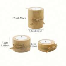 木质烛台，创意烛台，适合生日、毕业典礼、感恩节、圣诞节、万圣节等场合，简约木质圣诞树造型，适合生日派对、毕业晚宴、家居及商务装饰，全年适用。简约设计融合生日庆祝和毕业纪念元素，可搭配蜡烛，营造温馨氛围，适合节日和日常装饰。 - 原木色 - 查看 7