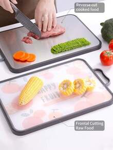 1pc/Titanium Kitchen Cutting Board - Double-Sided Design - Easy To Clean, Dishwasher Safe With Hanging Hole - Perfect For Cutting Meat, Fruits, Vegetables And Home Kitchen Use. - trắng - Xem 2