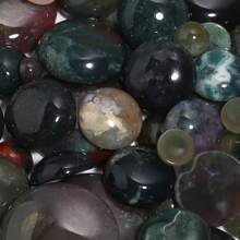 5-10pcs/Pack Natural Agate Gemstone Cabochons, Multi-Size Flat-Backed Unset Stones, Vintage Green Handmade DIY Gems Suitable For Necklaces, Rings, Bracelets & Jewelry Making