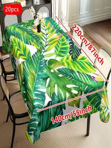 1/20pcs Tropical Leaf Tablecloth, Suitable For Decorating Picnic Or Holiday Gathering Rooms, Perfect For Picnics, Camping, Weddings, Birthdays, Buffets, Home Decor, Gifts, Picnic Tablecloths.