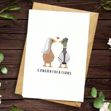 1 Stück Hochzeitsglückwunschkarte, geeignet für Neuvermählte, Braut, Bräutigam, glückliche Paare, Hochzeitsgeschenkkarte, Schulmaterial, Schulanfang