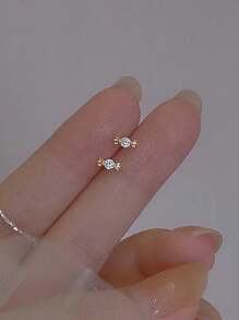 1 paire de mini boucles d'oreilles à clous en forme de bonbons avec des strass, petits modèles uniques pour le cartilage