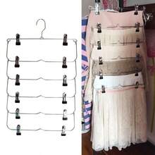 Clothes Hangers Multilayer Skirt Trouser Hanger For Pants Non Slip Metal Hanger Clips With 12 Clips Clothing Storage Rack - Multicolor - View 5