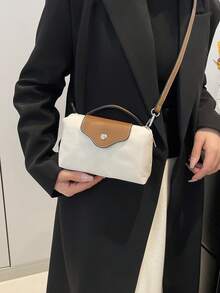 1 件时尚手提包小方包，时尚百搭女士单肩包斜挎包，纯色迷你钱包，可装手机、硬币、口红，日常使用，通勤