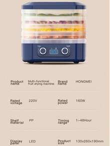 家用食品脱水机，食品冷冻干燥机，带5个托盘，糖果冷冻干燥机，带智能定时器和温度控制，冷冻干燥零食机，用于水果、肉类和蔬菜储存