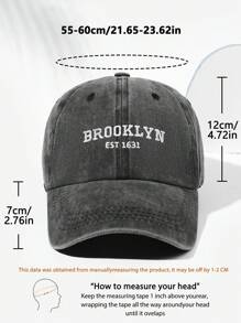 1 Stück Unisex BROOKLYN EST 1631 bestickte Vintage Baseball Kappe, atmungsaktiv mit UV-Schutz, personalisiert minimalistisch geeignet für Outdoor Sport, Wandern, Alltagstragen, verstellbare Größe, modisch vielseitig, Geschenk für Festivals