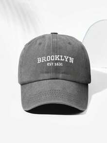 1 Stück Unisex BROOKLYN EST 1631 bestickte Vintage Baseball Kappe, atmungsaktiv mit UV-Schutz, personalisiert minimalistisch geeignet für Outdoor Sport, Wandern, Alltagstragen, verstellbare Größe, modisch vielseitig, Geschenk für Festivals