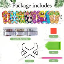8pcs Diamond Painting Kits With Holders, Hawaiian Beach Slippers Pattern Series, DIY Diamond Art Coasters Set For Adult Beginner, Ideal Craft Gift