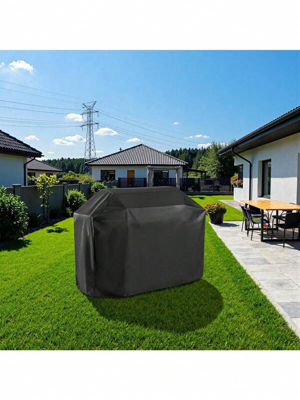 Outdoor Heavy Duty Gas BBQ Grill Cover BBQ Cover Courtyard Villa Furniture Waterproof Rainproof And UV-Resistant Dustproof Cover, Garden Furniture Cover, Suitable For Outdoor Picnic Charcoal Grill Cover (Black, Size: 145*61*117cm)