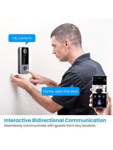 Video Doorbell, Smart Doorbell Camera With AI Face Recognition And Motion Detection, 1080P HD Video, Doorbell Activation, Night Vision, Two-Way Audio - Multicolor - View 3