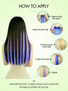 1 Peça Extensão de Cabelo Clipe em Cabelo Humano Extensões de Cabelo Remy Cabelo Humano Peças de Cabelo Destaque Cor Reta Clipe Invisível em Extensões de Cabelo Fantasias de Halloween para Essenciais de Festa Feriado Noiva Presente de Festival