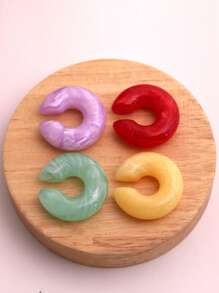 Colorful Resin Clip-On Earrings Set – 8Pcs Fun & Styles,No - Piercing Needed