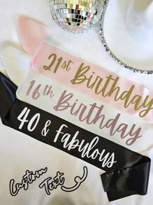 Custom Sash Personalized Sash With Logo Text, Custom Text Satin Ribbon, Personalized Quote Sash, Customized Birthday Sash, Customizable Bachelorette Sash, Bride To Be Sash, Suitable For Her/Him, Multi-Functional, Ornamental, Reusable, Breathable, Adorable, High-Quality, Cute, Colorful, Modern, Soft, Custom, Personalized, Unique, Ideal Gifts For Him, Ideal Gifts For Her Graduation