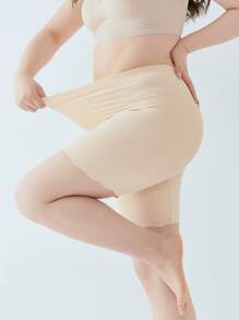 1Pc Women Shape Solid High Waist Shortie, Seamless Safety Shorts Boxer Briefs Slip Shorts Tummy Control Shaping Panties , Skirted Leggings With Safety Shorts,Under The Dress Skirts Boyshorts Shapewear Underwear
