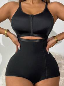 Neue Damen Shapewear mit Taillenkontrolle, Po-Anhebung, Knöpfen vorne, Seitlichem Reißverschluss, gepolstertem BH, Bodysuit