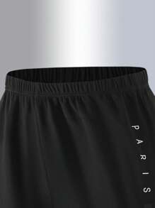 2pcs Set Teenage Boy Summer Casual Letter Graphic T-Shirt And Shorts Set