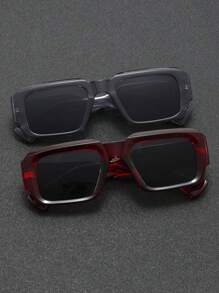 1/2/2/4 Pairs Men Square Rivet Minimalist Fashion Fashion Glasses, Suitable For Daily Driving, Stage Performance, Party, Travel