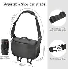 Camera Sling Bag, Waterproof Camera With Tripod Holder, DSLR/SLR/Mirrorless Cameras Shoulder Bag, Crossbody Camera Bags Photography (Black) - 黑色 - 查看 6