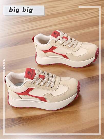 Zapatillas cómodas y casuales con suela gruesa, versátiles para uso diario para mujeres