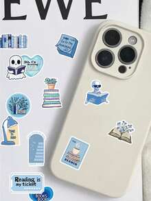 SCXXBSW 50pcs Blue Bookish Cartoon Graffiti Stickers Decorative Water Cups Notebook Luggage Waterproof Stickers - Multicolor - View 9