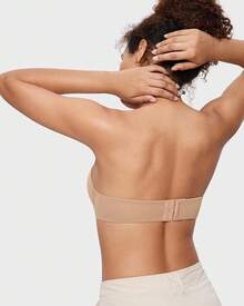 INLYRIC Women's Inbarely Plus Strapless Bra Full Coverage Lightly Lined Multiway Underwire Support Seamless Bras - 暖米色 - 大一碼 - 查看 5