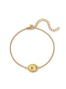 1 Stück Sommer Mode süß und vielseitig Blumen Vier Jahreszeiten Pflanze Serie Retro exquisite Damen Armband. Beschichtet mit 18K Gold, wasserdicht und schweiß fest, geeignet als Geschenk für Mütter, Ehefrauen, Freundinnen und als Damenschmuck